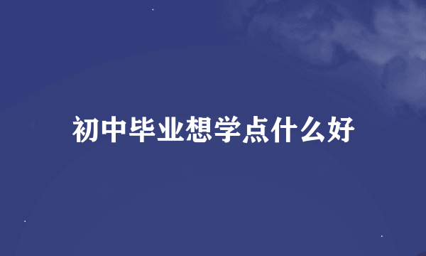 初中毕业想学点什么好