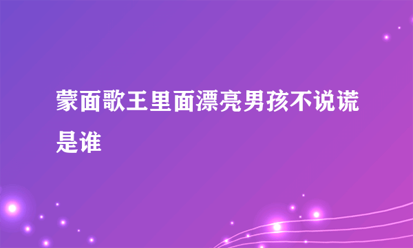 蒙面歌王里面漂亮男孩不说谎是谁