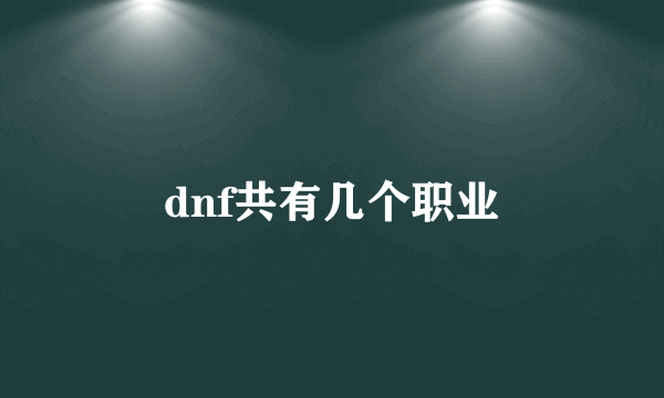 dnf共有几个职业