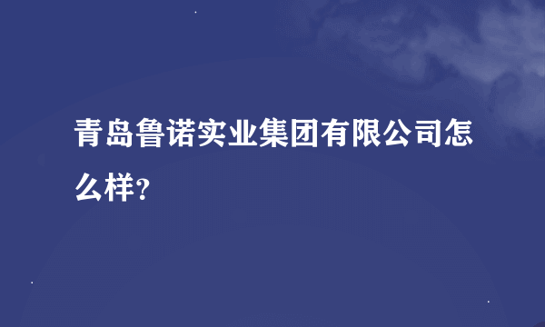 青岛鲁诺实业集团有限公司怎么样？