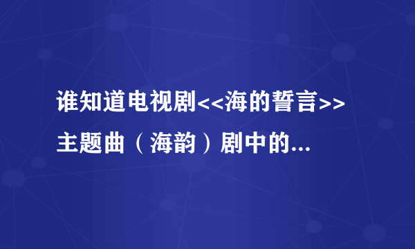 谁知道电视剧<<海的誓言>> 主题曲（海韵）剧中的翻唱版本是谁唱的?