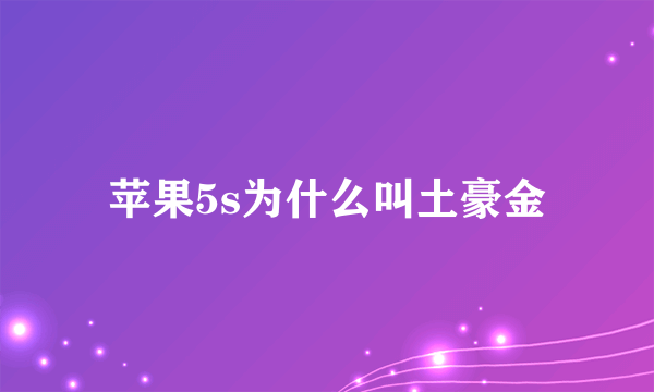 苹果5s为什么叫土豪金