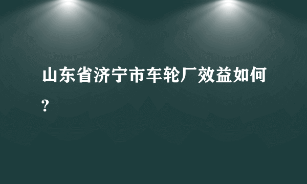 山东省济宁市车轮厂效益如何?