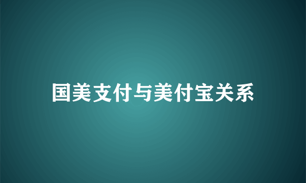 国美支付与美付宝关系