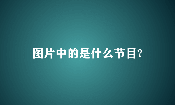 图片中的是什么节目?