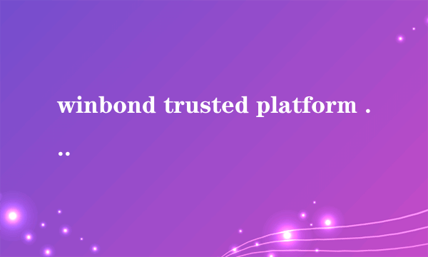 winbond trusted platform module 1.2