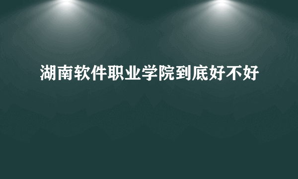 湖南软件职业学院到底好不好