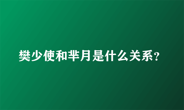 樊少使和芈月是什么关系？