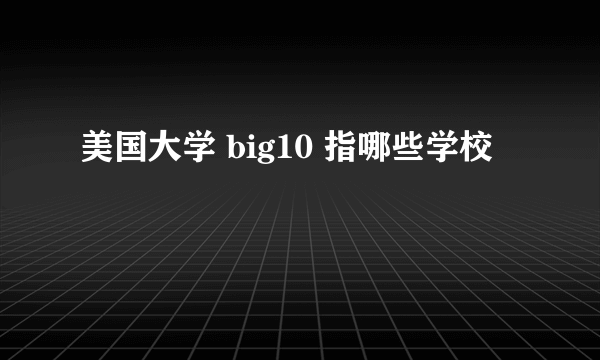 美国大学 big10 指哪些学校