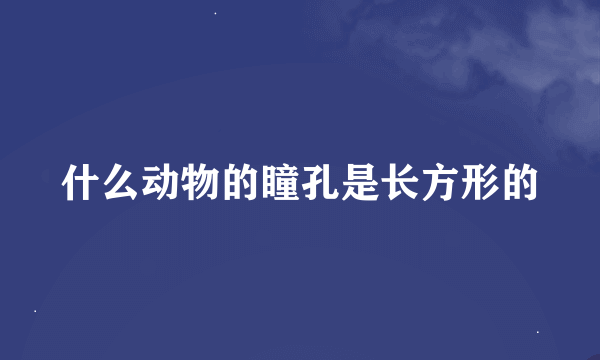 什么动物的瞳孔是长方形的