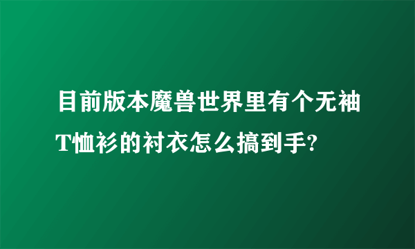 目前版本魔兽世界里有个无袖T恤衫的衬衣怎么搞到手?