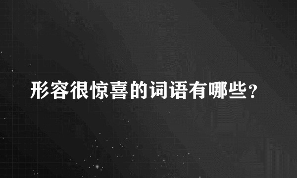 形容很惊喜的词语有哪些？