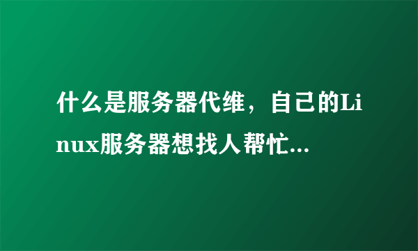 什么是服务器代维，自己的Linux服务器想找人帮忙维护，有提供这种服务的公司吗