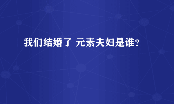 我们结婚了 元素夫妇是谁？