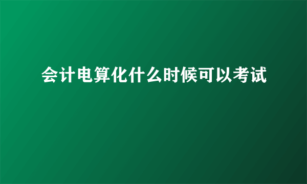 会计电算化什么时候可以考试