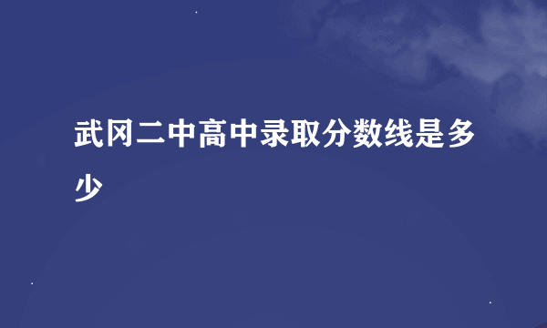 武冈二中高中录取分数线是多少