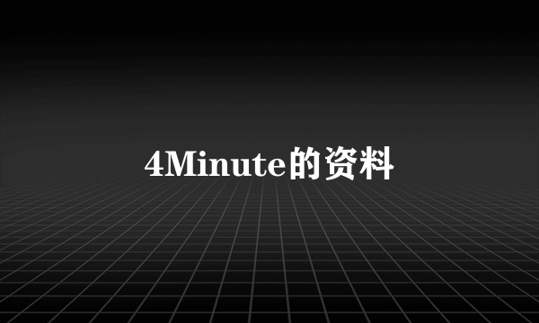 4Minute的资料