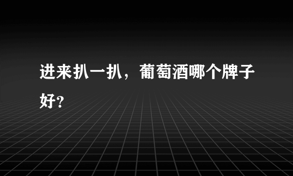 进来扒一扒，葡萄酒哪个牌子好？