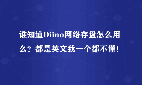 谁知道Diino网络存盘怎么用么？都是英文我一个都不懂！