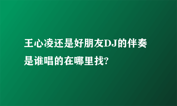 王心凌还是好朋友DJ的伴奏是谁唱的在哪里找?