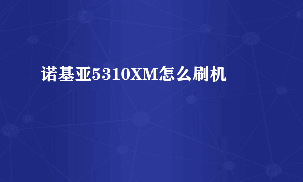 诺基亚5310XM怎么刷机