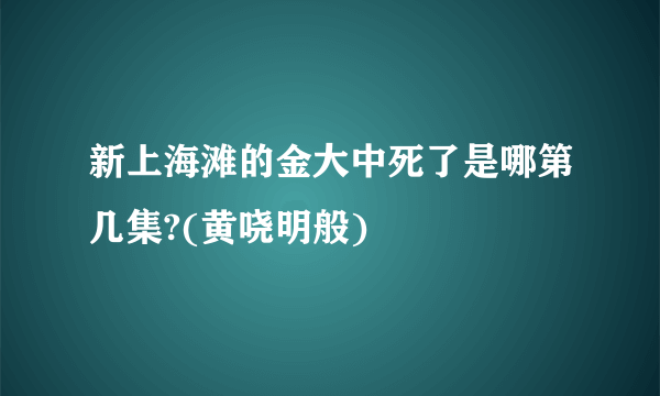 新上海滩的金大中死了是哪第几集?(黄哓明般)