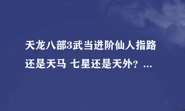 天龙八部3武当进阶仙人指路还是天马 七星还是天外？本人全5