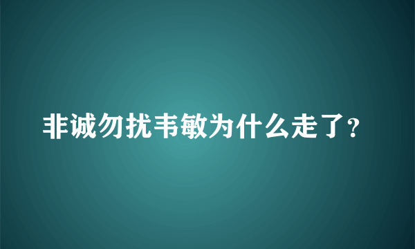 非诚勿扰韦敏为什么走了？