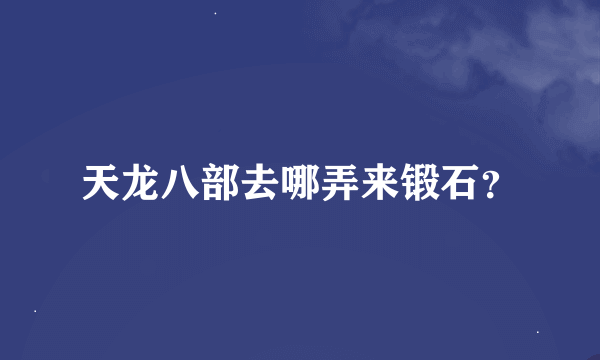 天龙八部去哪弄来锻石？