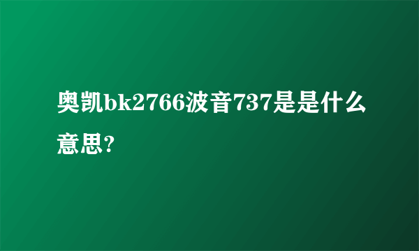 奥凯bk2766波音737是是什么意思?