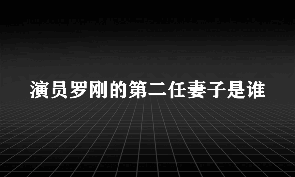 演员罗刚的第二任妻子是谁