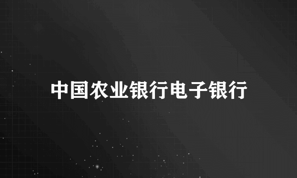 中国农业银行电子银行