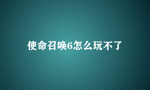 使命召唤6怎么玩不了