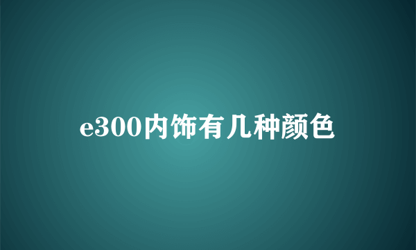 e300内饰有几种颜色