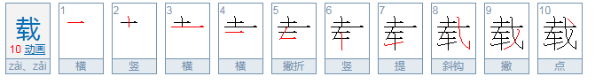 载字是什么偏旁部首?