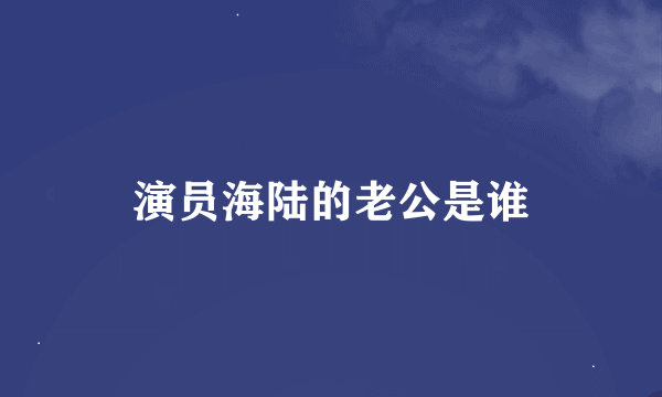 演员海陆的老公是谁