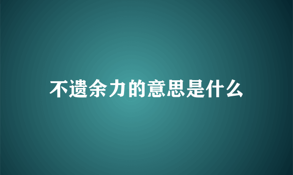 不遗余力的意思是什么