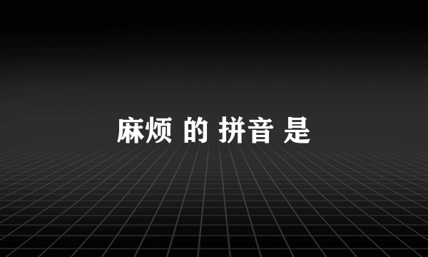 麻烦 的 拼音 是