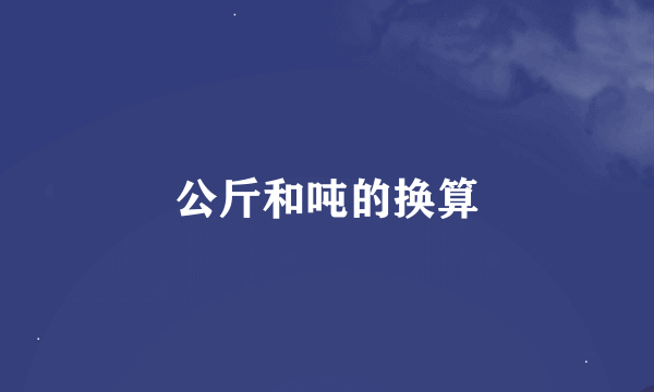 公斤和吨的换算