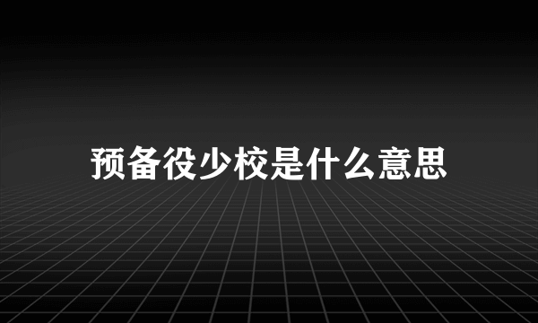 预备役少校是什么意思