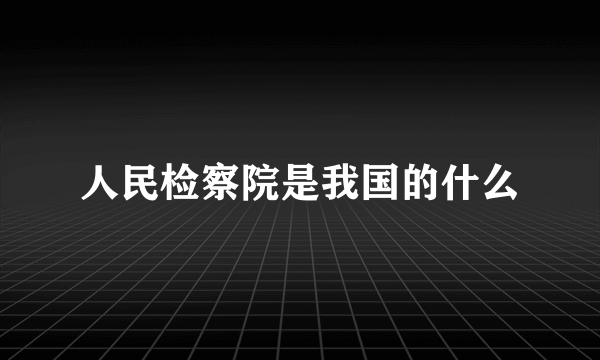 人民检察院是我国的什么