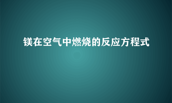 镁在空气中燃烧的反应方程式