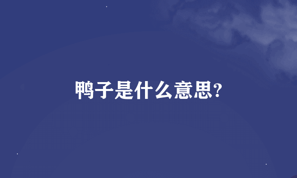 鸭子是什么意思?