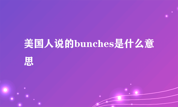 美国人说的bunches是什么意思