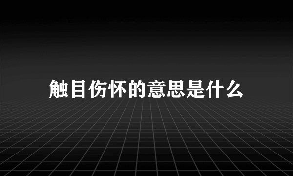 触目伤怀的意思是什么