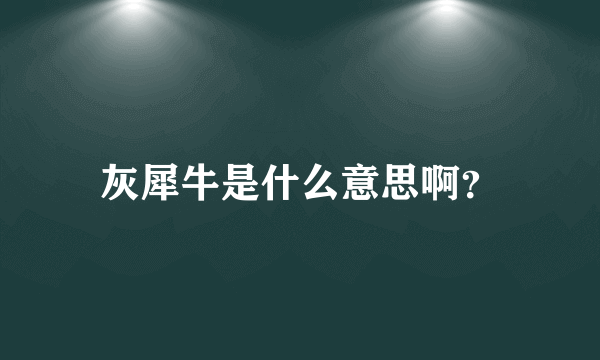 灰犀牛是什么意思啊？