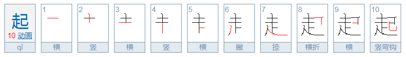 起笔顺笔画顺序