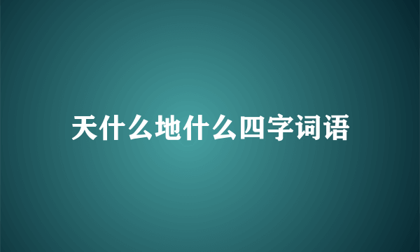 天什么地什么四字词语