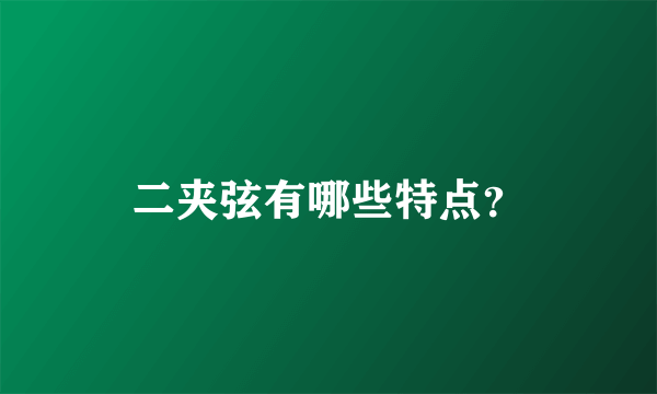 二夹弦有哪些特点？