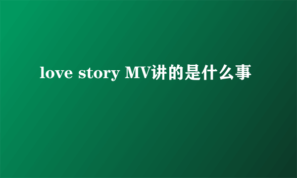 love story MV讲的是什么事